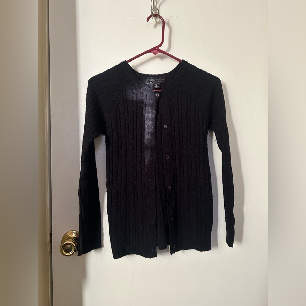 SCHOOL UNIFORM: Navy Blue Button Up Sweater